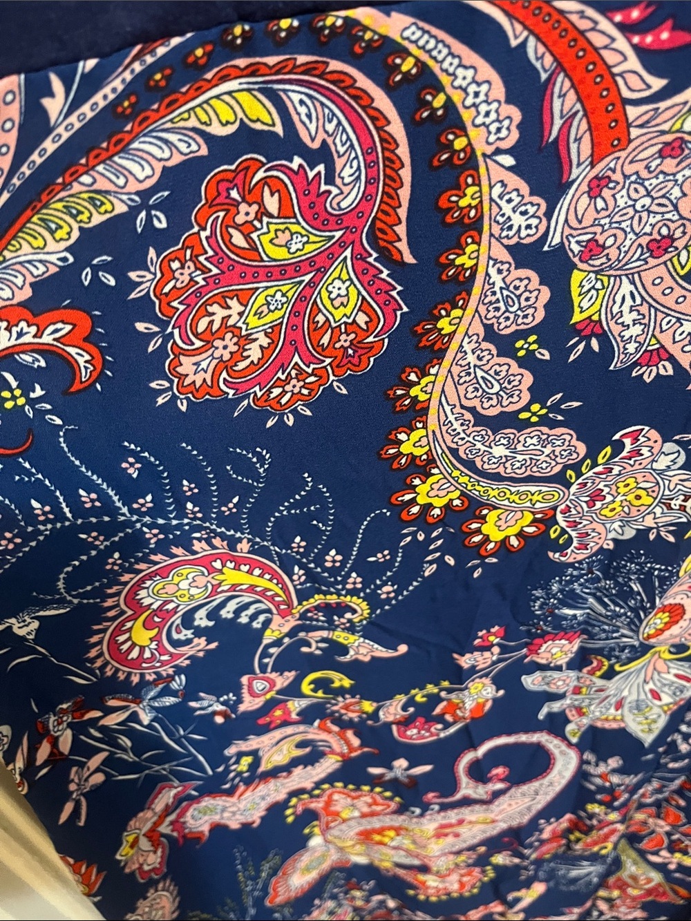 Navy Blue White Rabbit Alice in Wonderland Graphic Paisley Maxi Dress - Picture 3 of 4